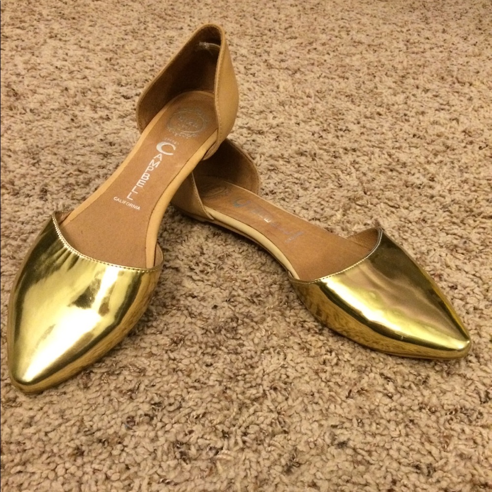 JEFFREY CAMPBELL Metallic Pointed Toe D’Orsay Flat